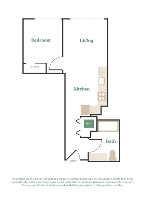 a floor plan of a house with a bedroom and a living room